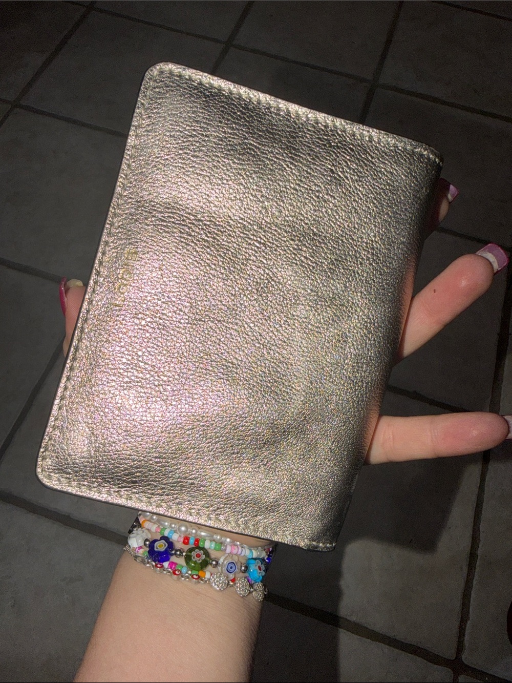 Lodis Metallic Rose Gold Passport Wallet